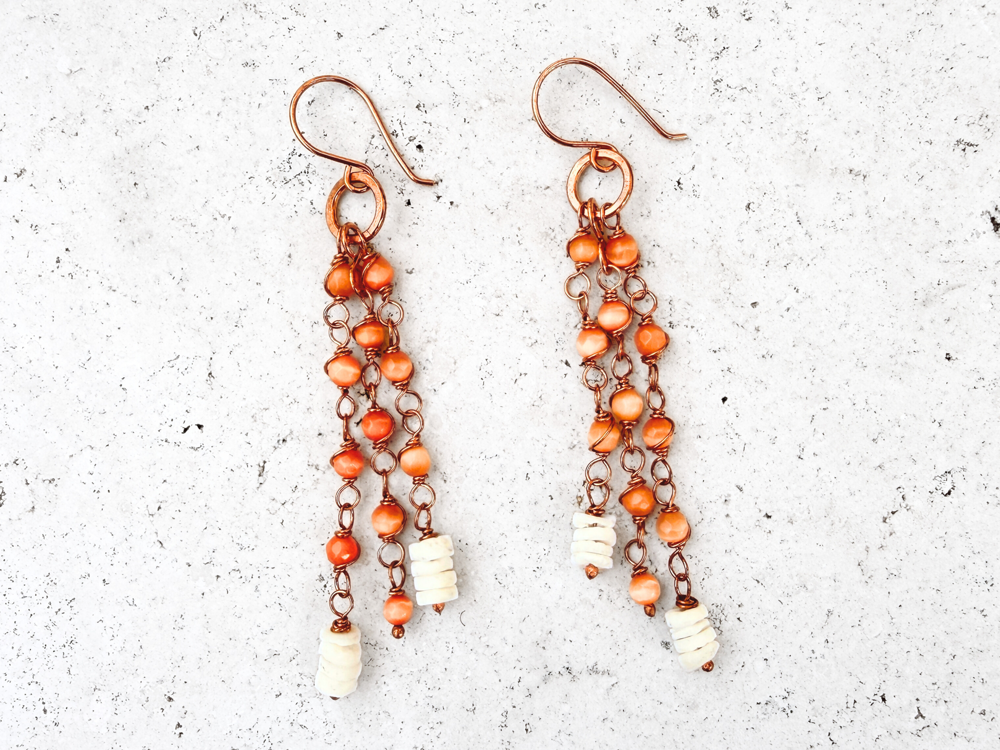 Orange Agate Cascade Earrings