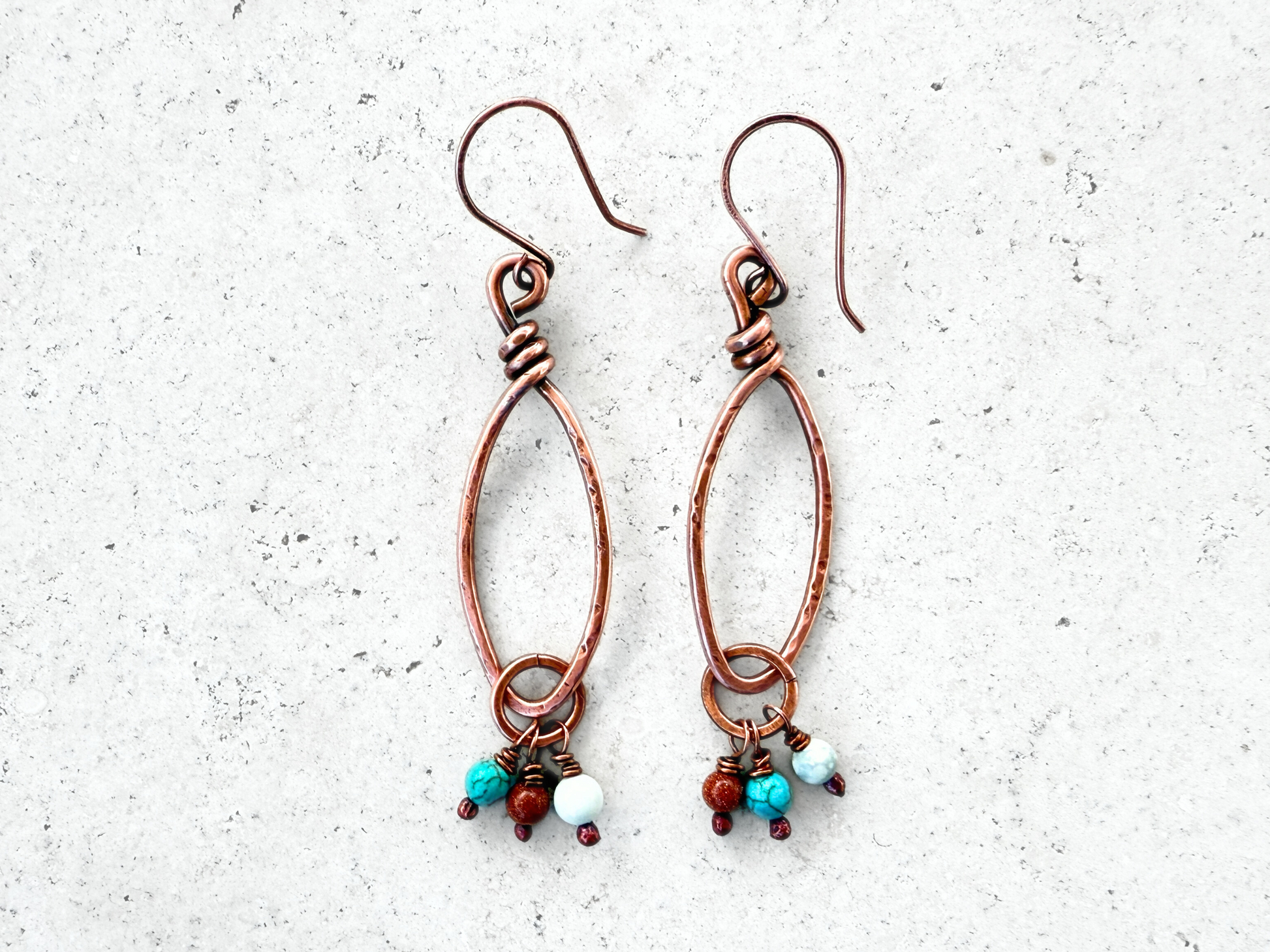 Tri-color Charm Earrings