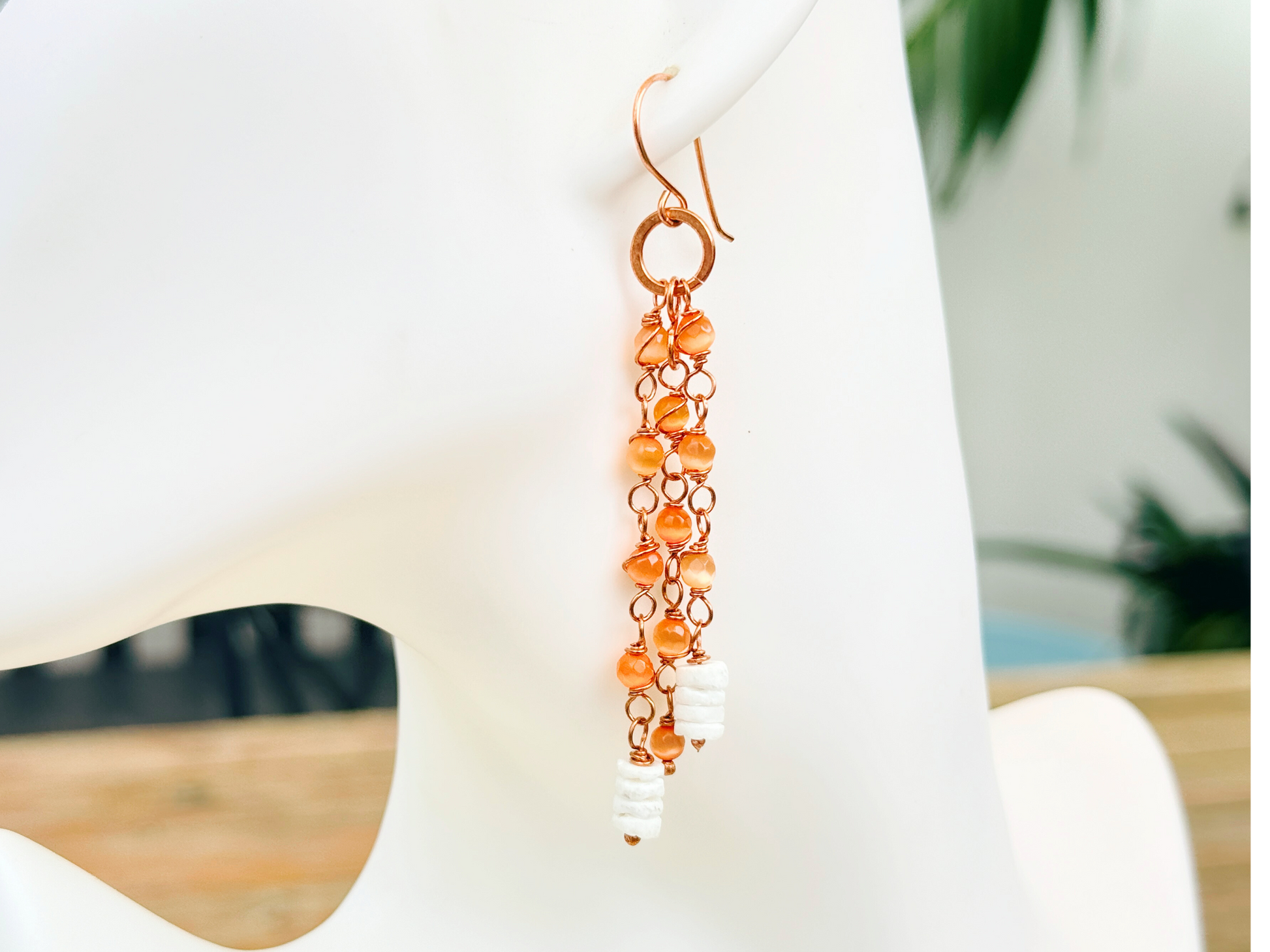 Orange Agate Cascade Earrings