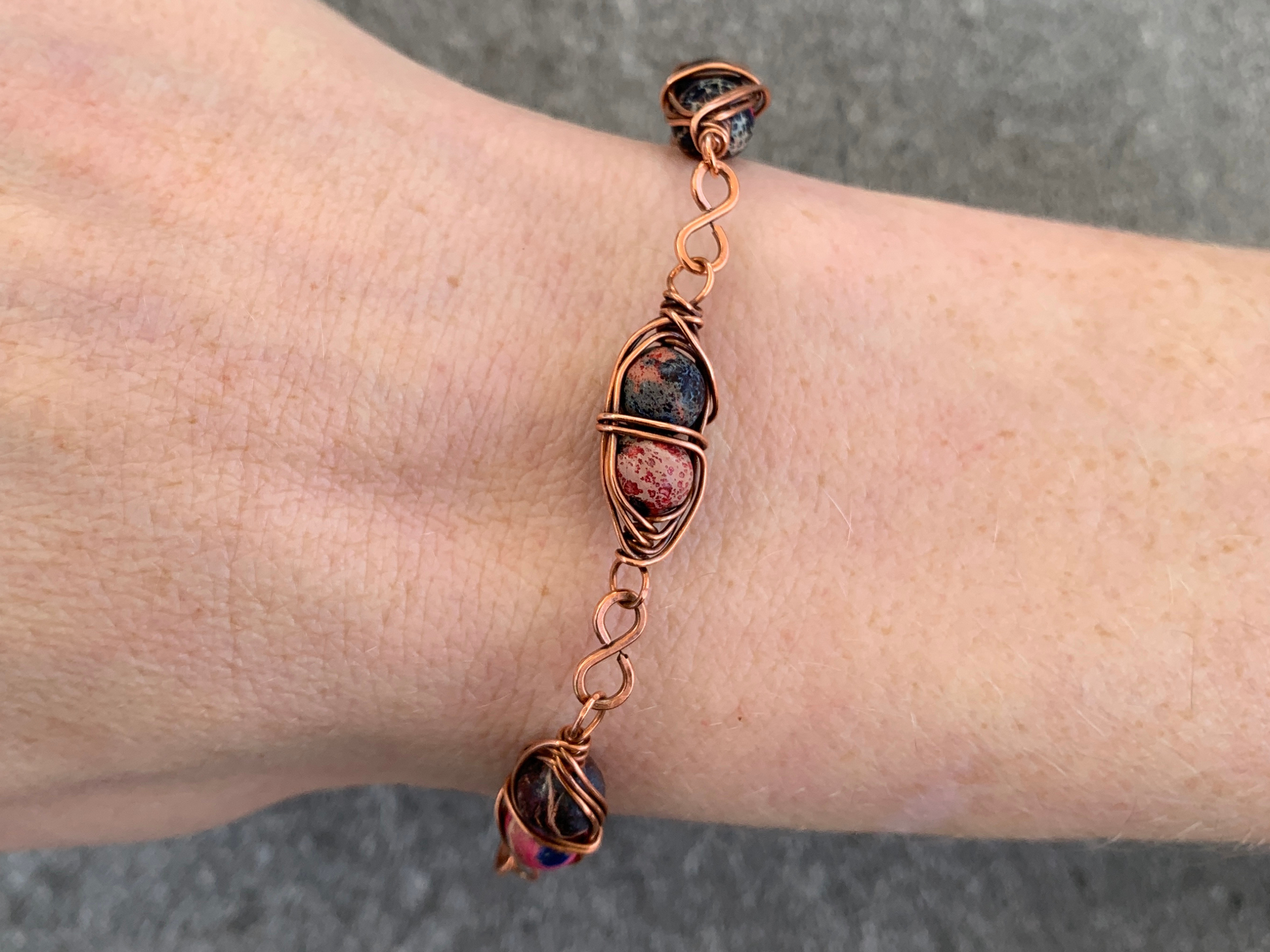 Crimson Pea Pod Bracelet