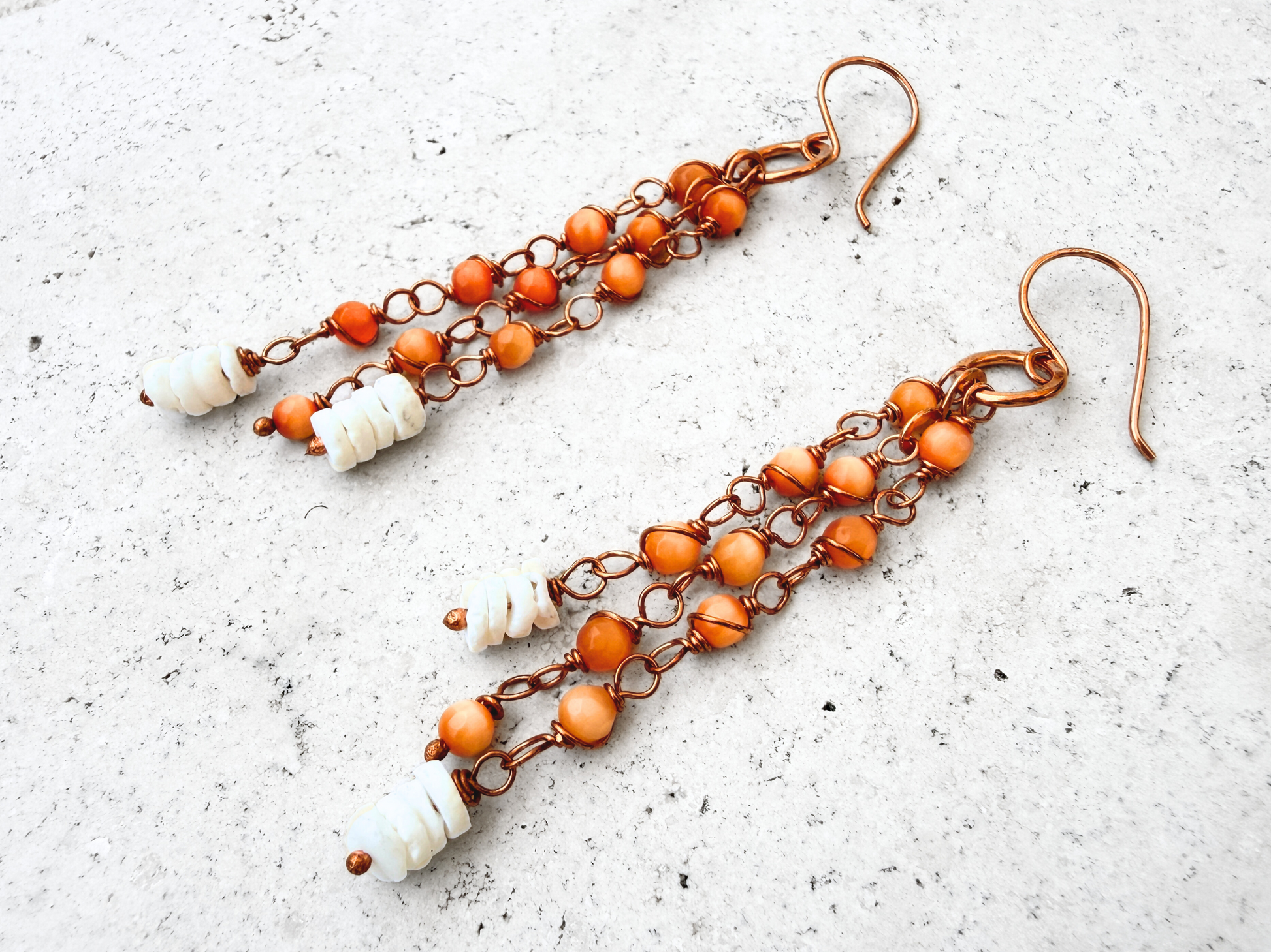 Orange Agate Cascade Earrings