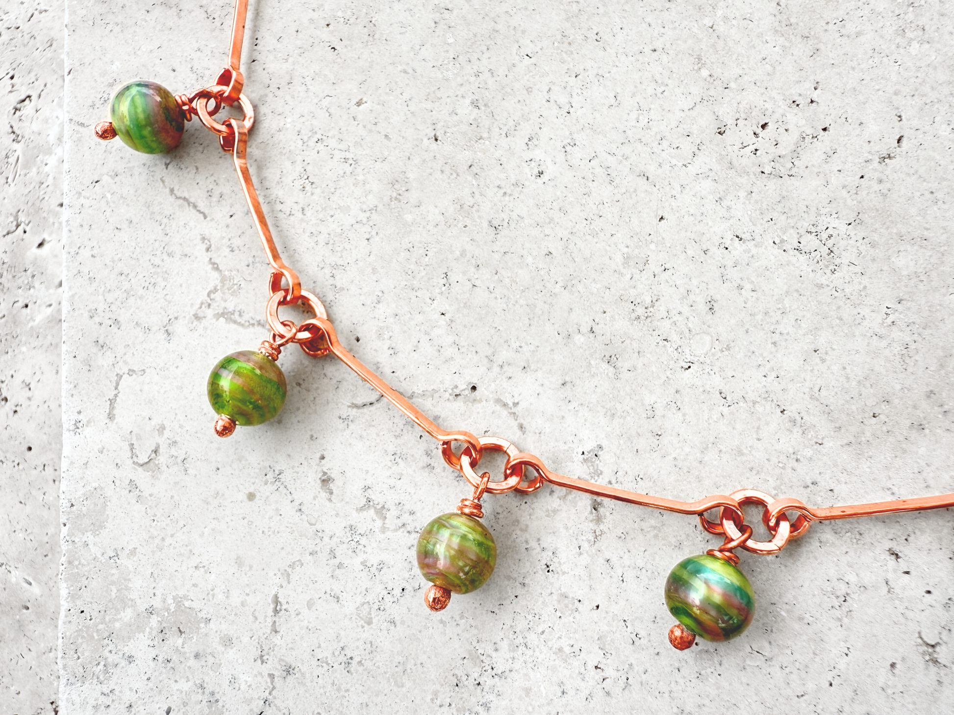 Sage Drops Charm Necklace