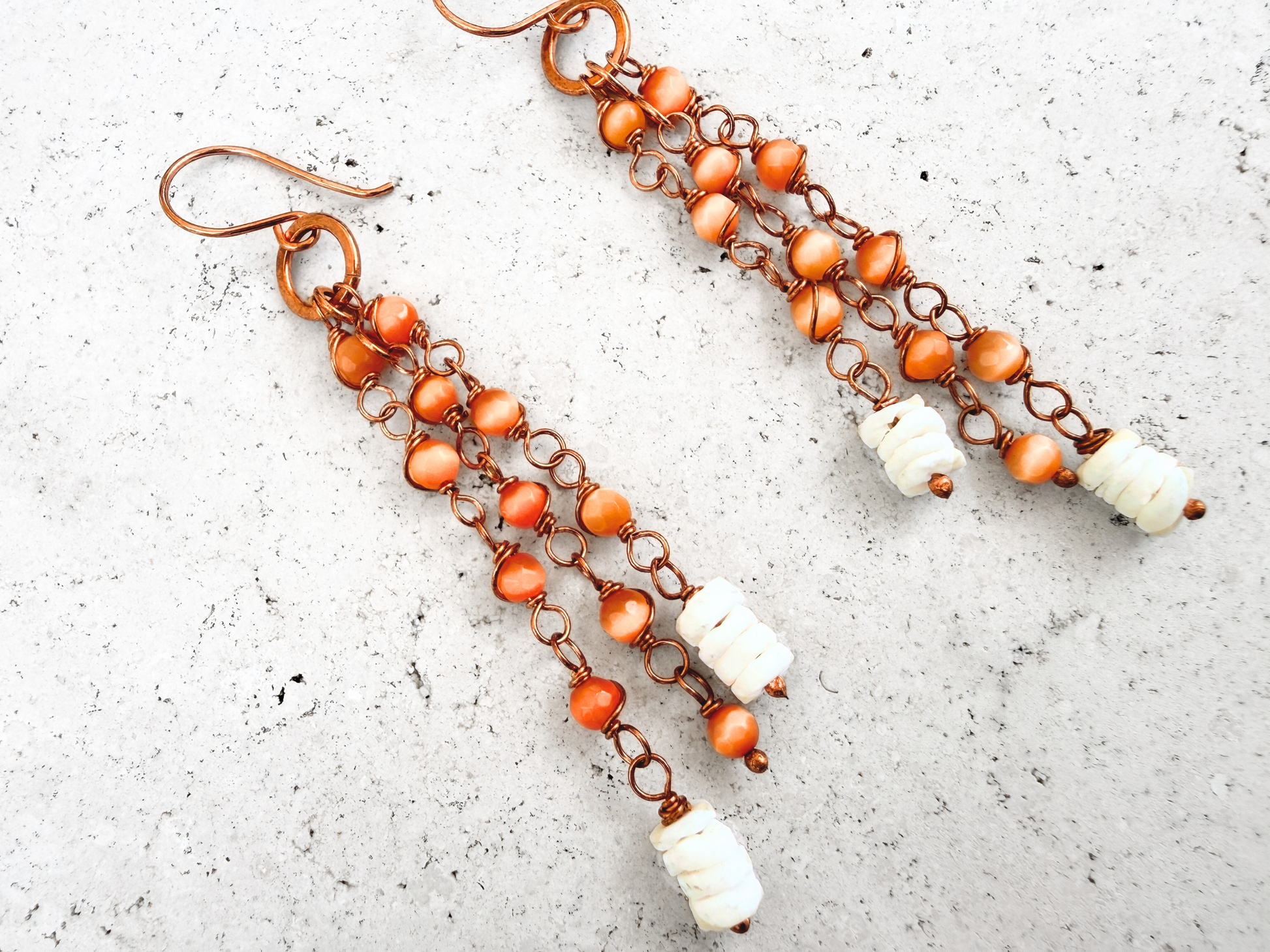 Orange Agate Cascade Earrings