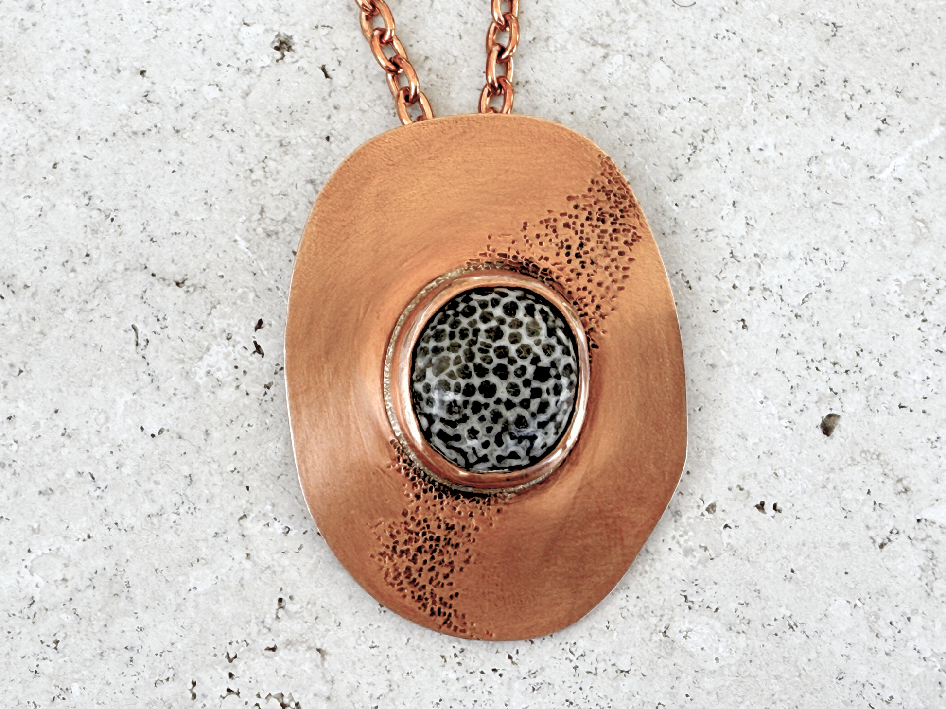 Fossilized Coral Pendant Necklace