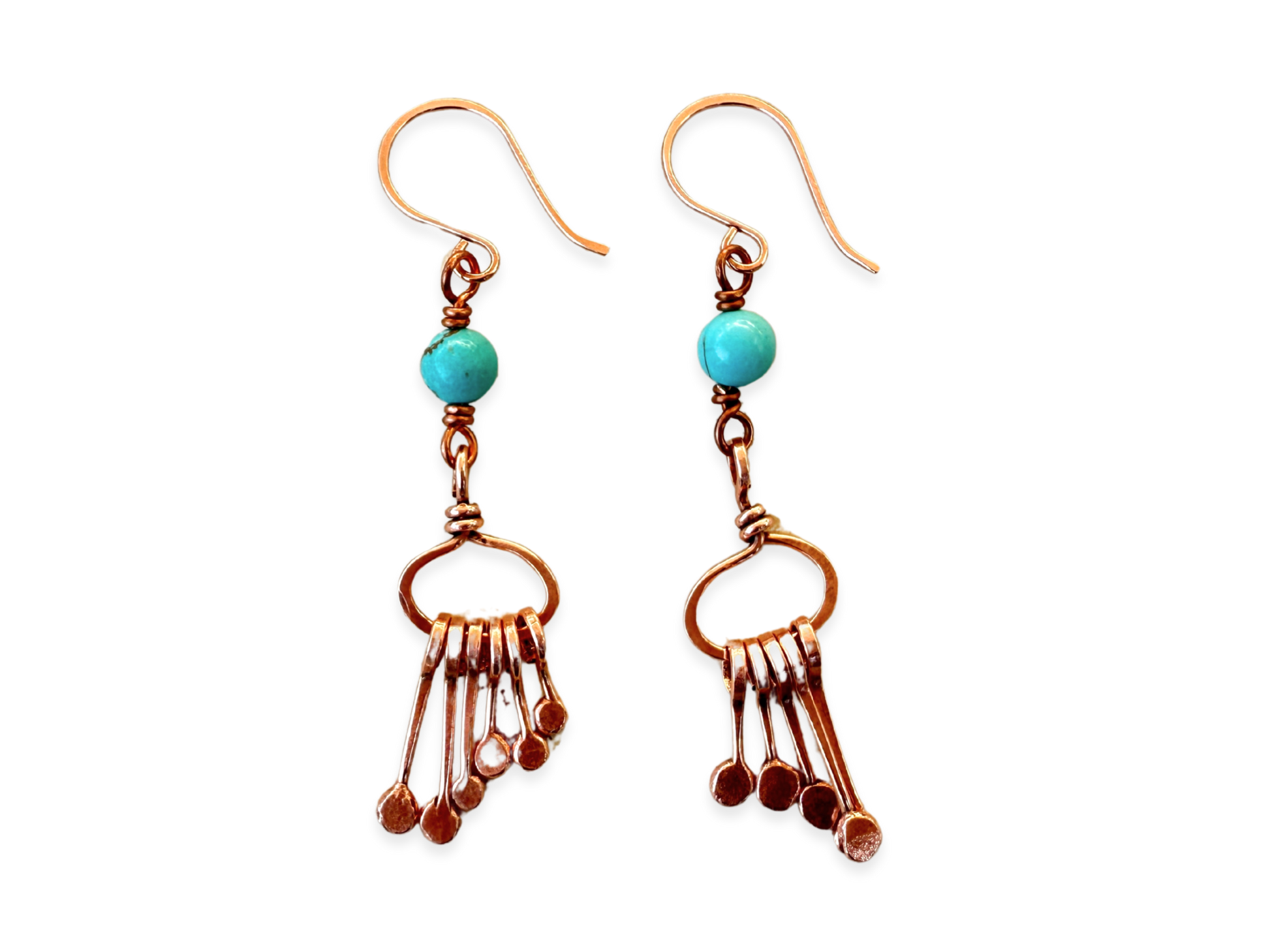 Turquoise Hammered Earrings