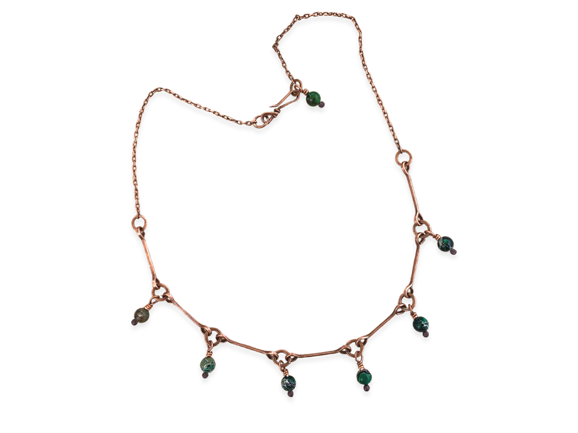 Green Drops Charm Necklace