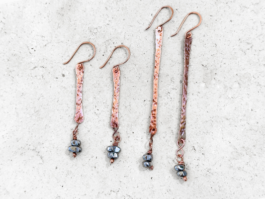 Hematite Hammered Earrings