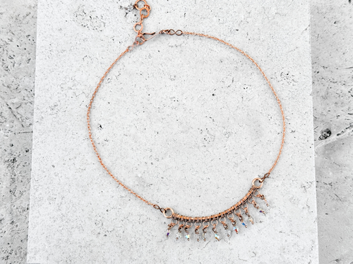 Crystal Fringe Bar Necklace