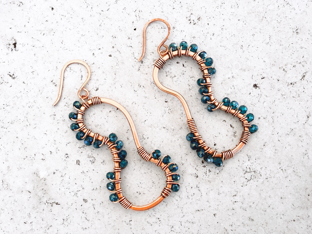 Blue Crystal Diatom Earrings