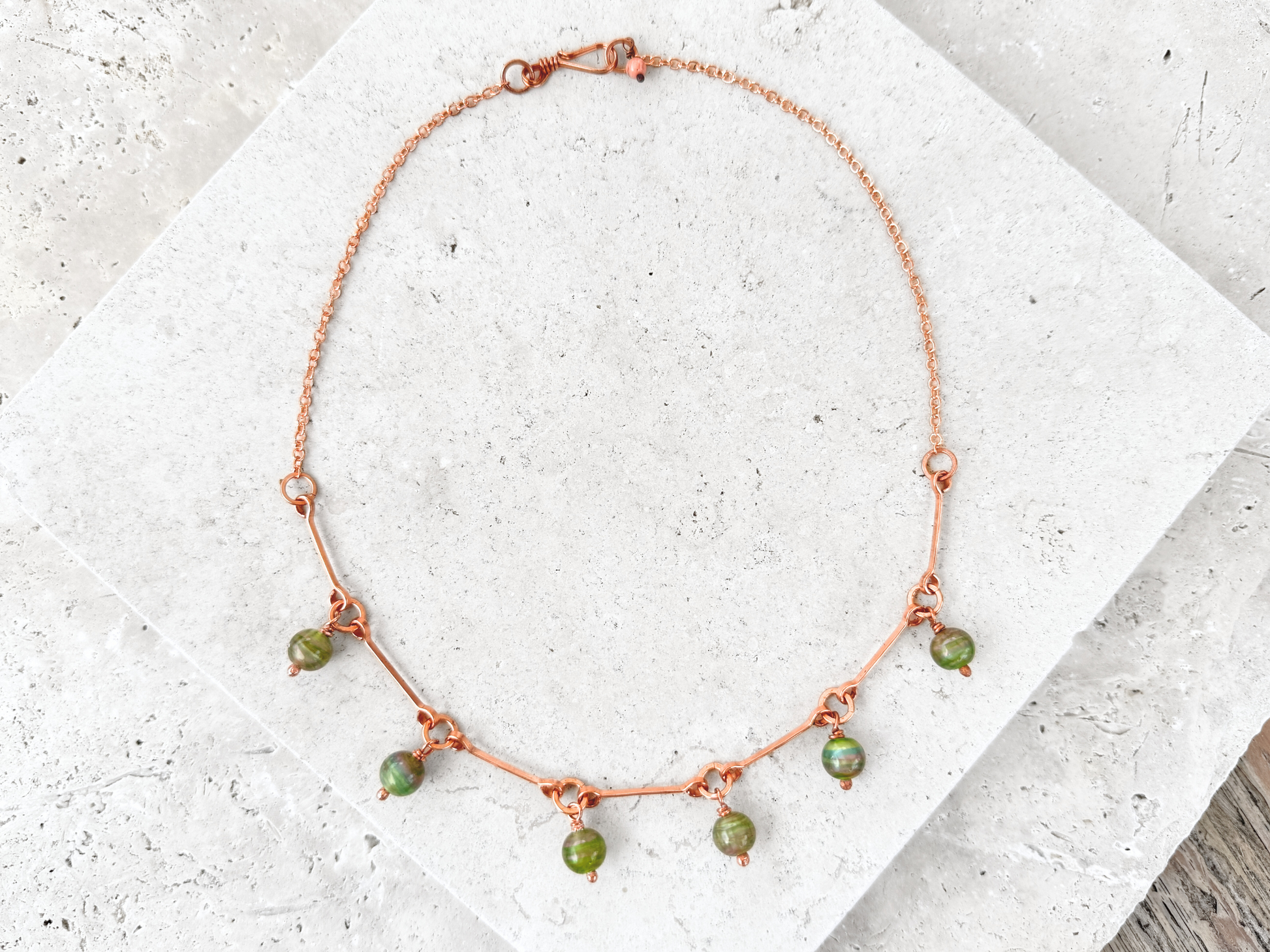 Sage Drops Charm Necklace