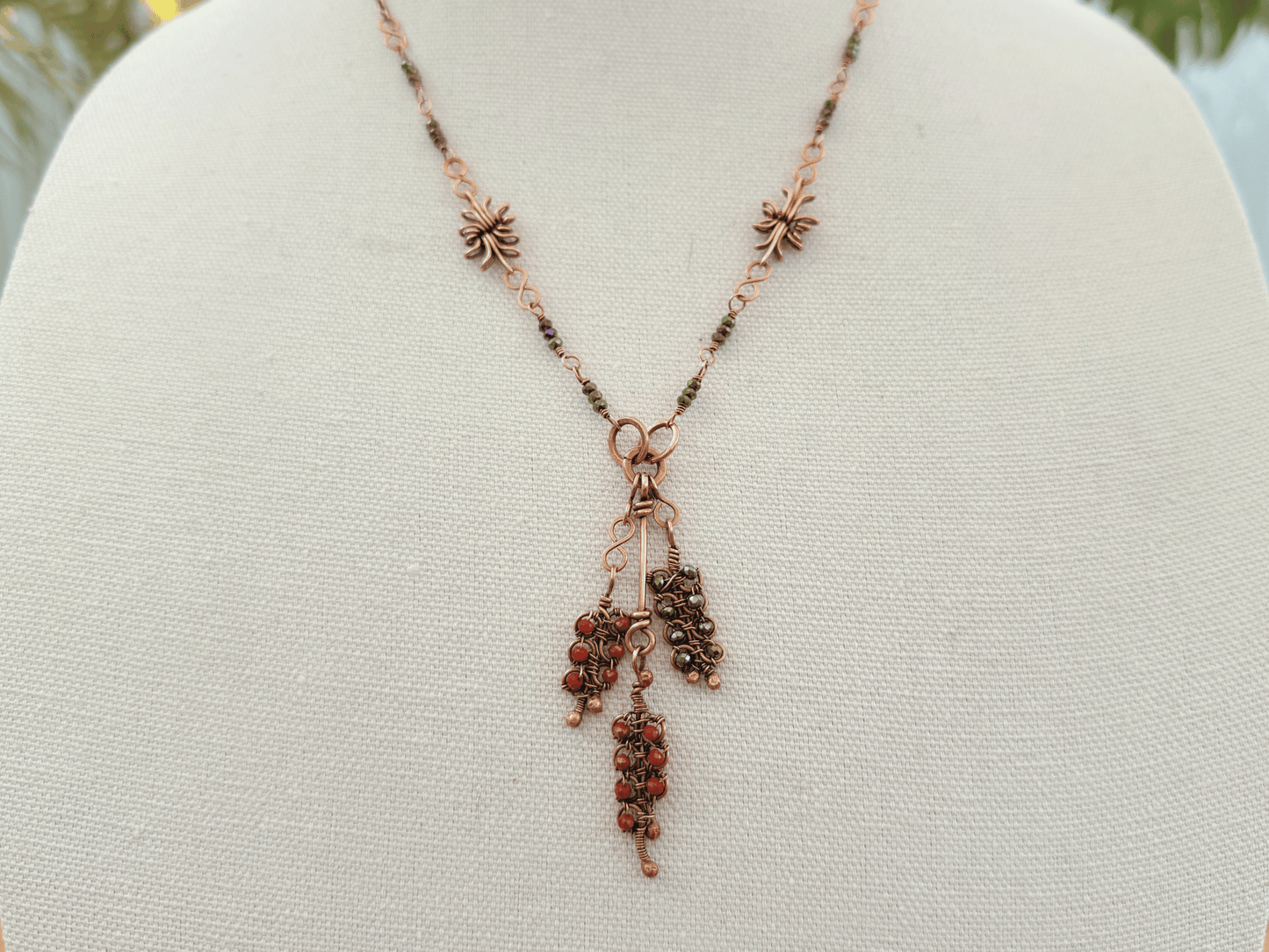 Crystal Leaf Cluster Necklace