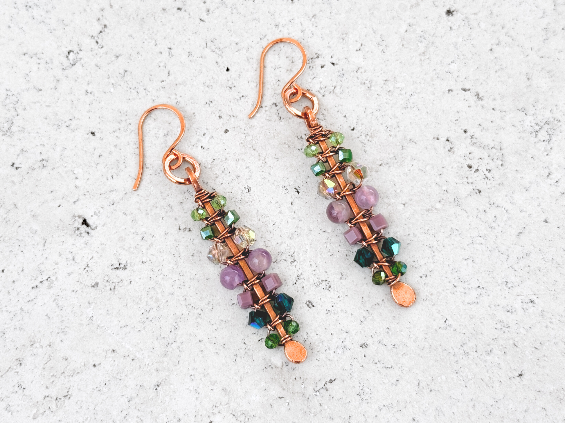 Lilac Macrame Earrings