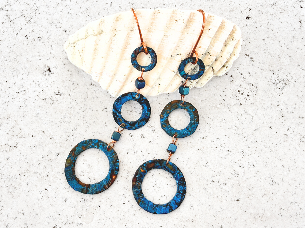Tri Loop Patina Dangles