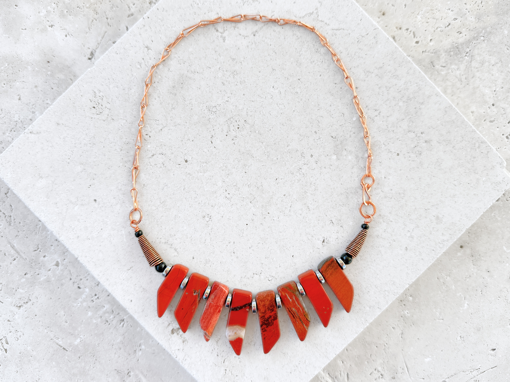 Red Jasper Bib Necklace
