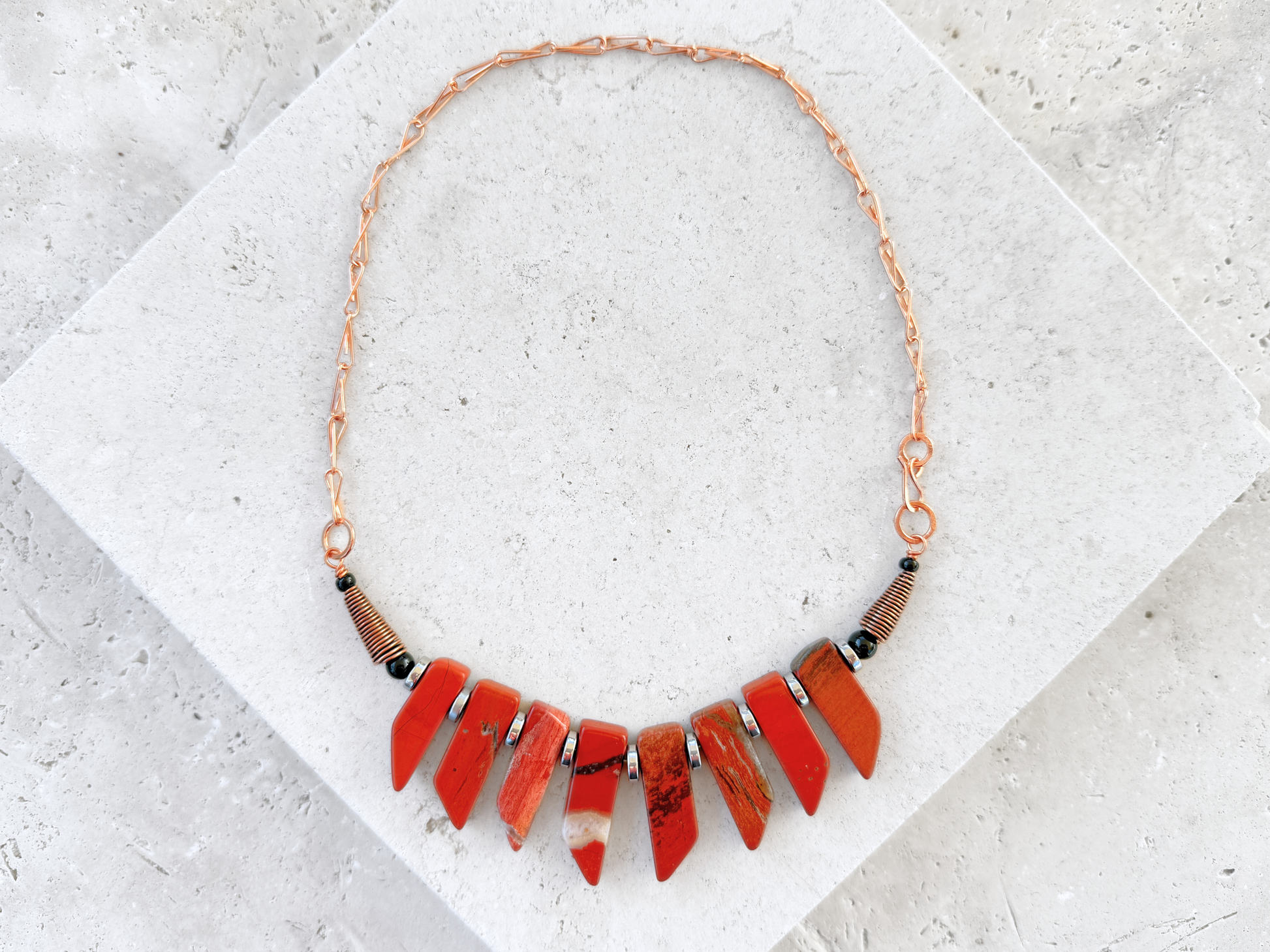 Red Jasper Bib Necklace
