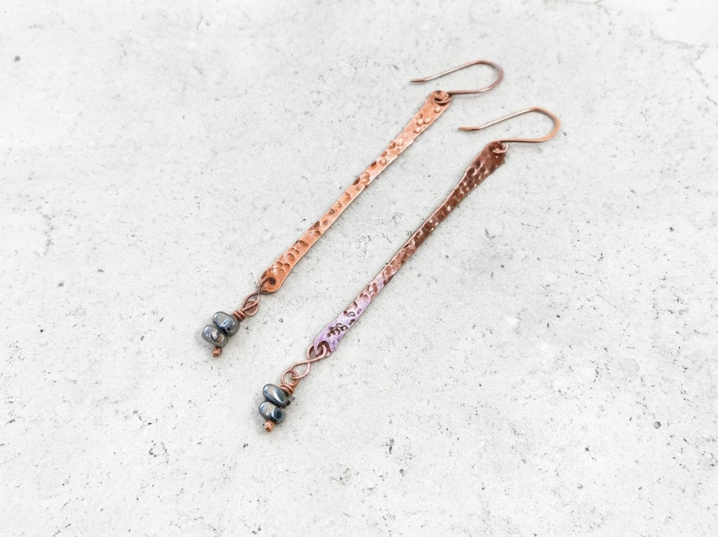 Hematite Hammered Earrings