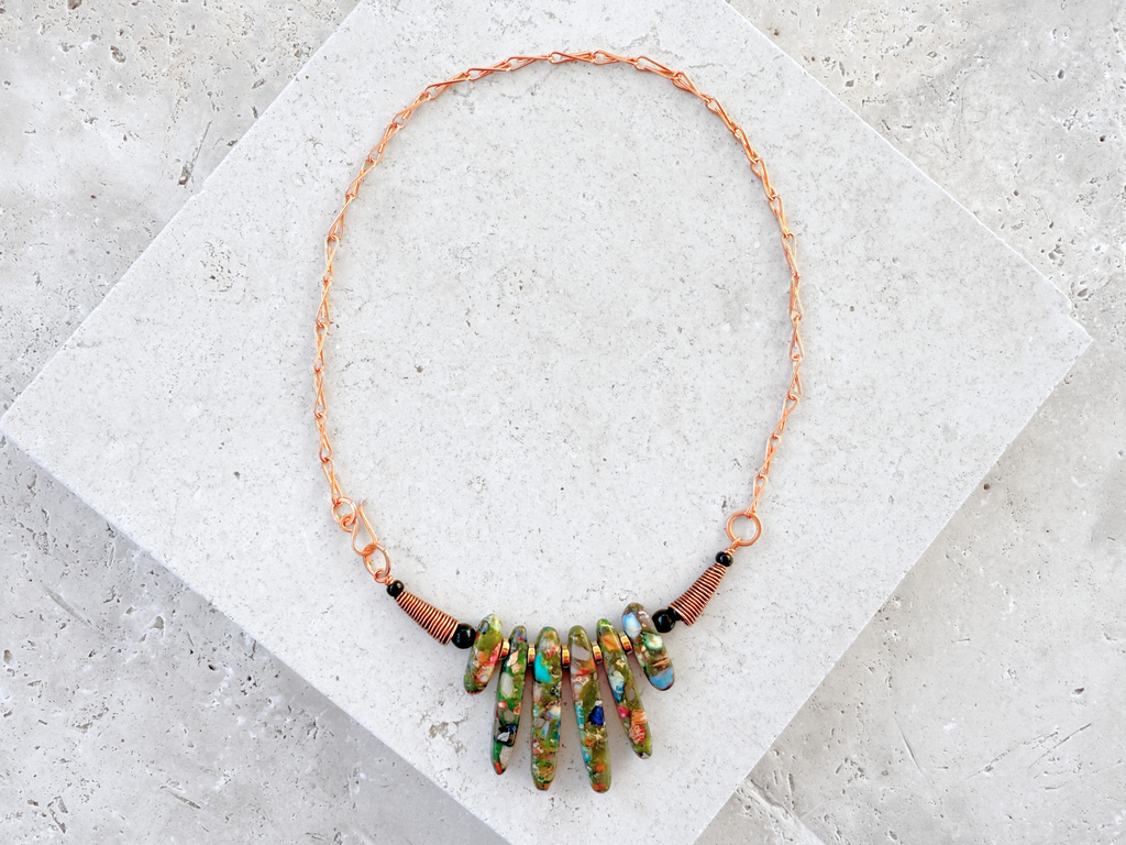Mosaic Stone Bib Necklace