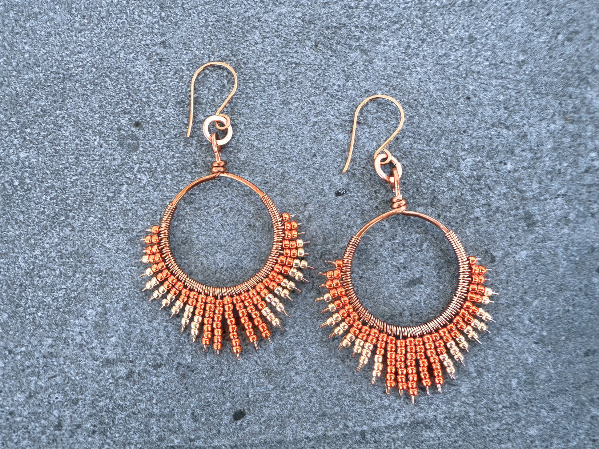 Tangerine Beaded Earrings