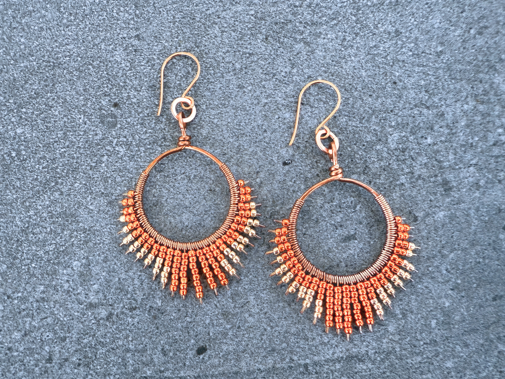 Tangerine Beaded Earrings
