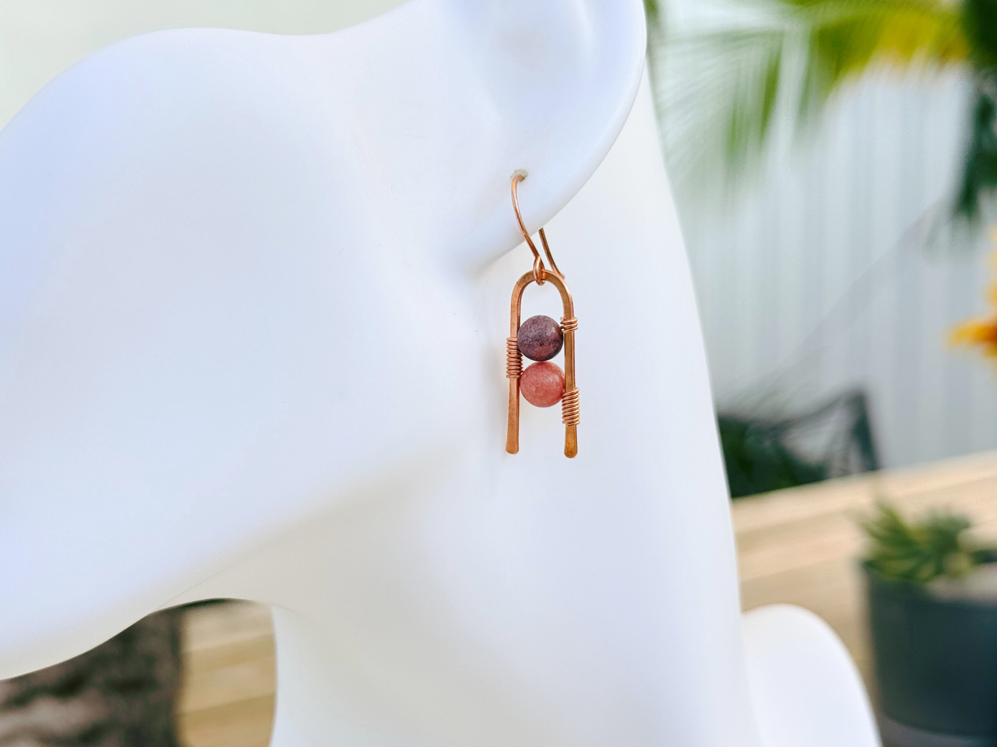 Pink Ombre Prong Dangles