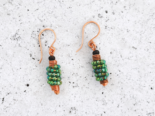 Beaded Spiral Dangles