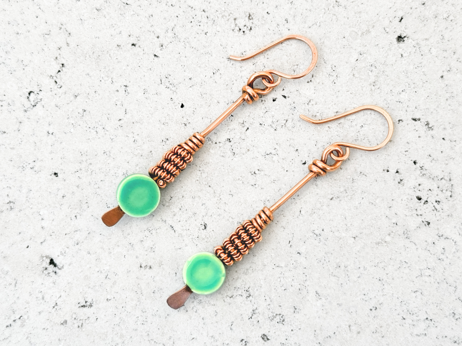Twisted Teal Drop Earrings