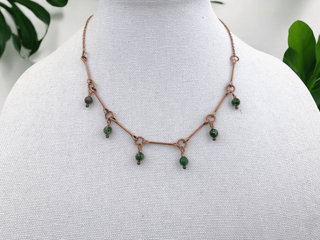 Green Drops Charm Necklace