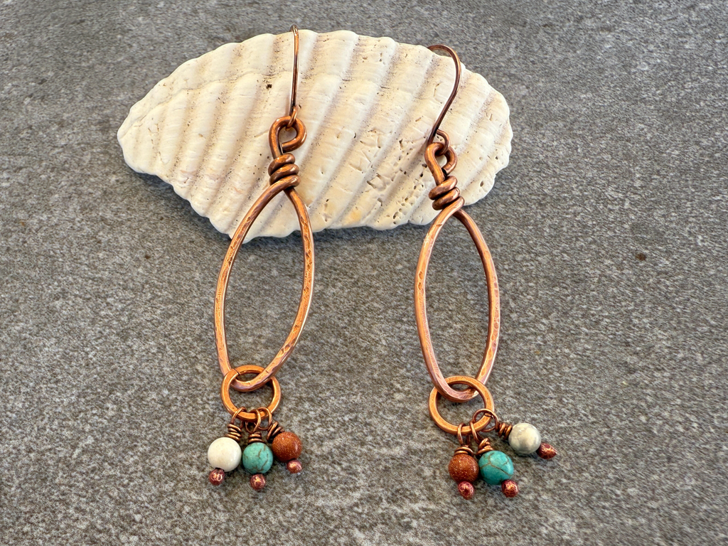 Tri-color Charm Earrings