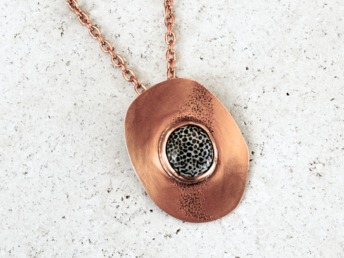 Fossilized Coral Pendant Necklace