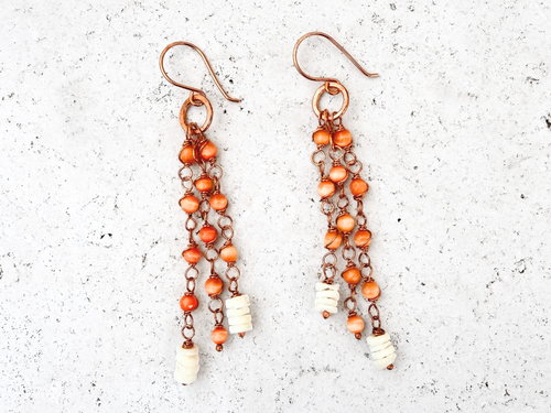 Orange Agate Cascade Earrings