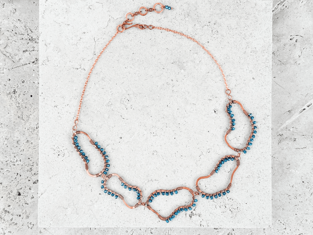 Blue Crystal Diatom Necklace