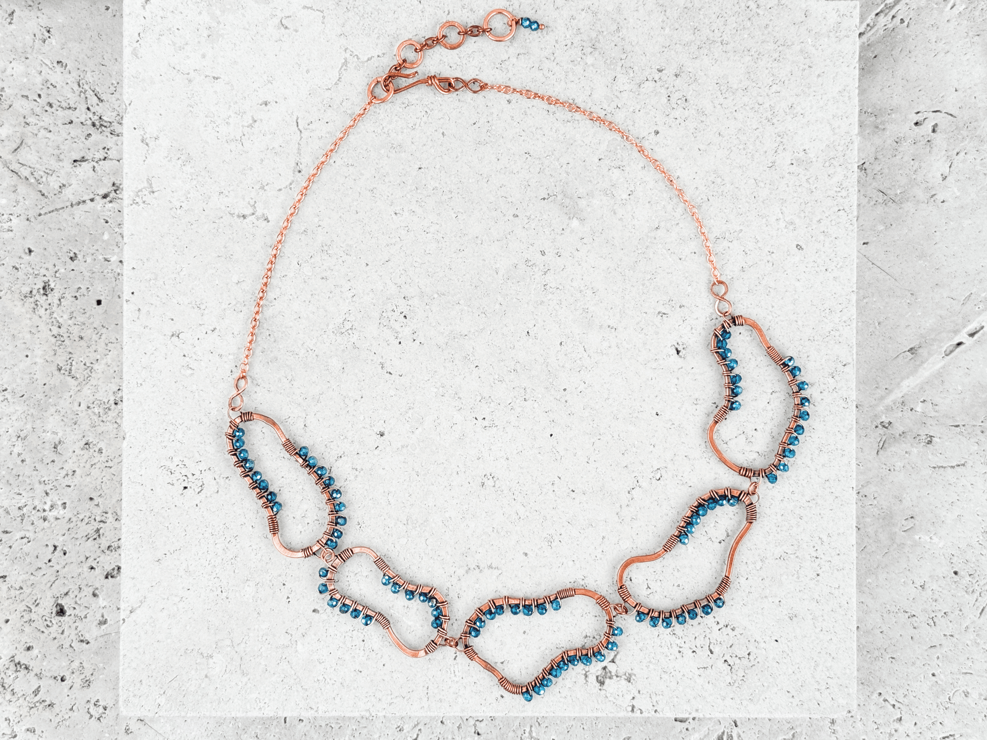 Blue Crystal Diatom Necklace