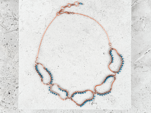 Blue Crystal Diatom Necklace