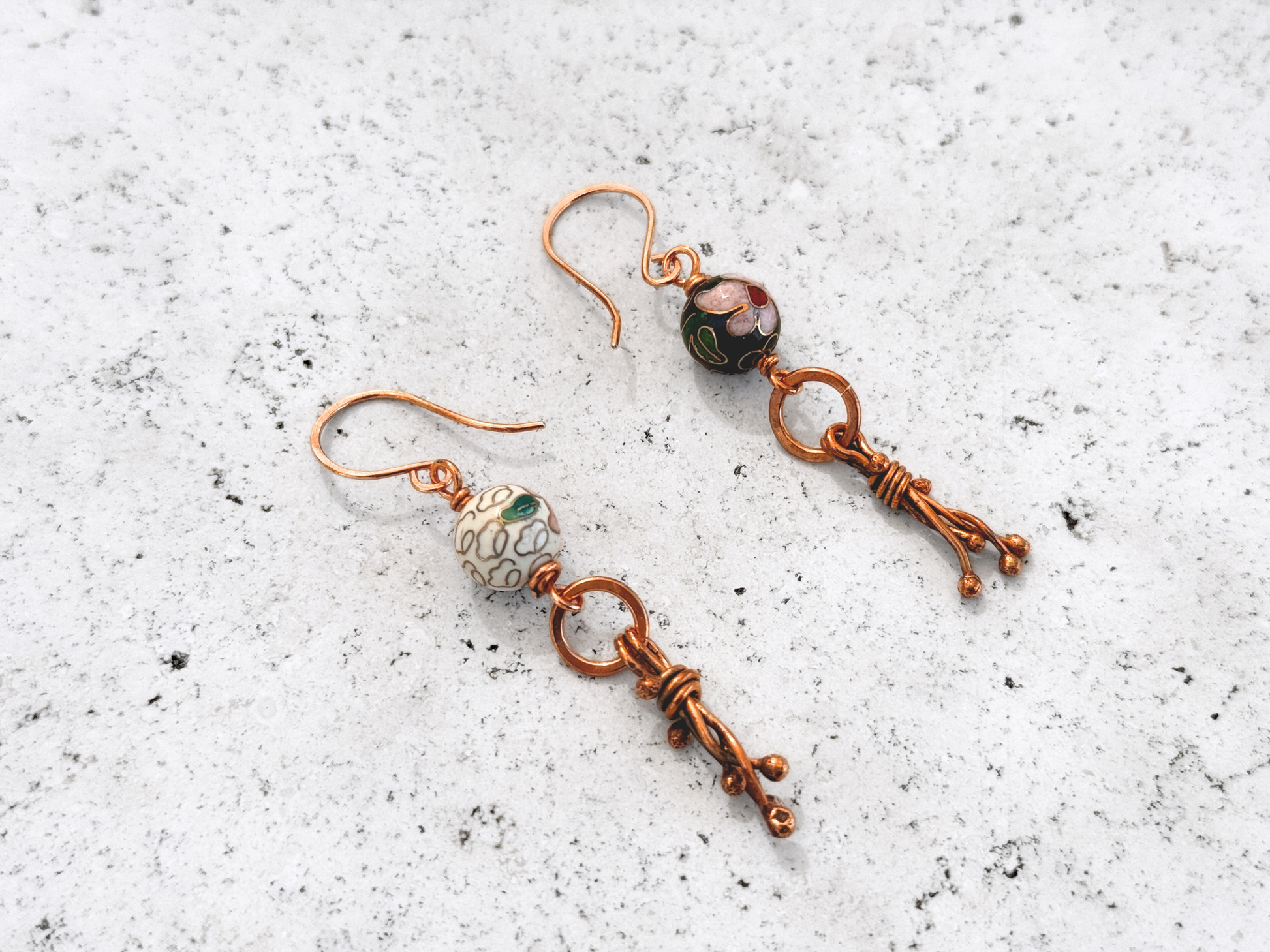 Cloisonne Enamel Copper Dangles