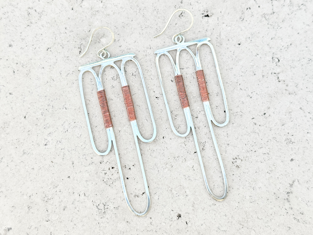 Silver Deco Dangles