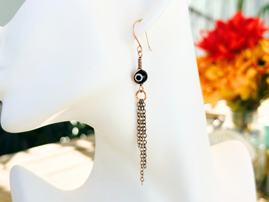 Evil Eye Fringe Earrings