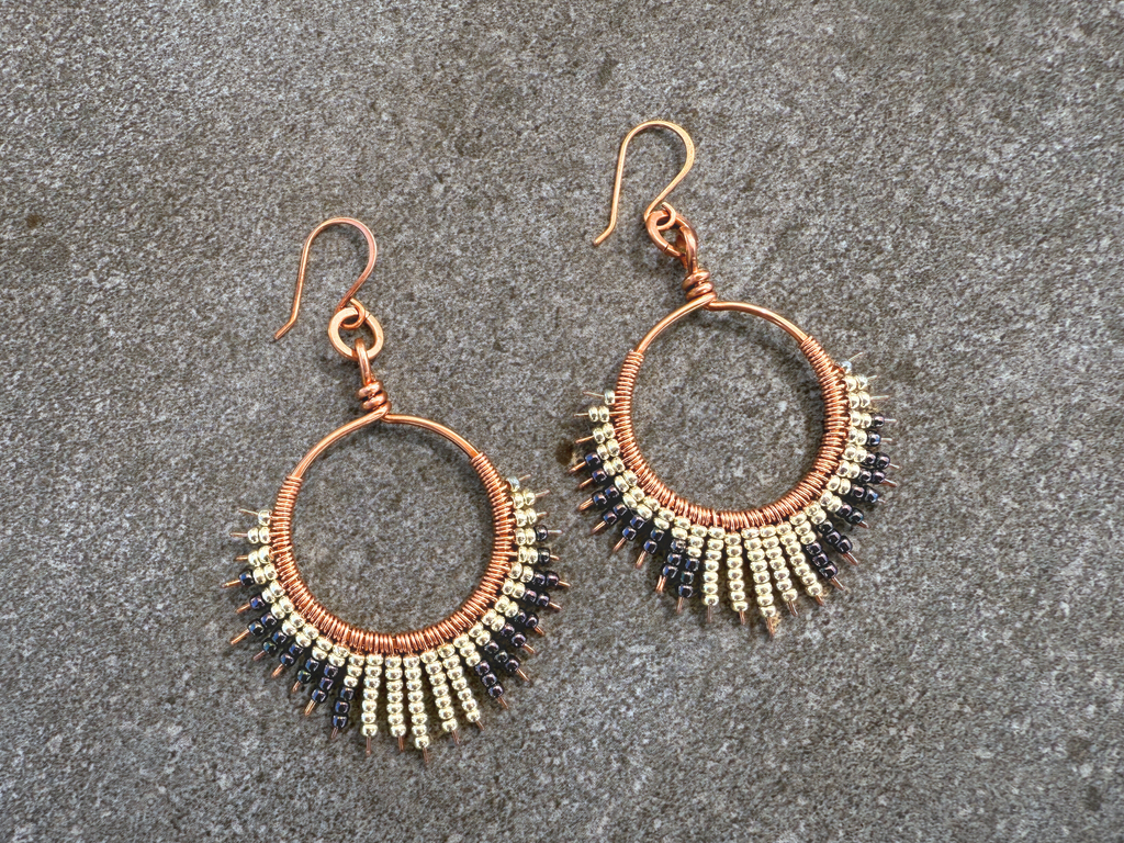 Graphite Beaded Earrings