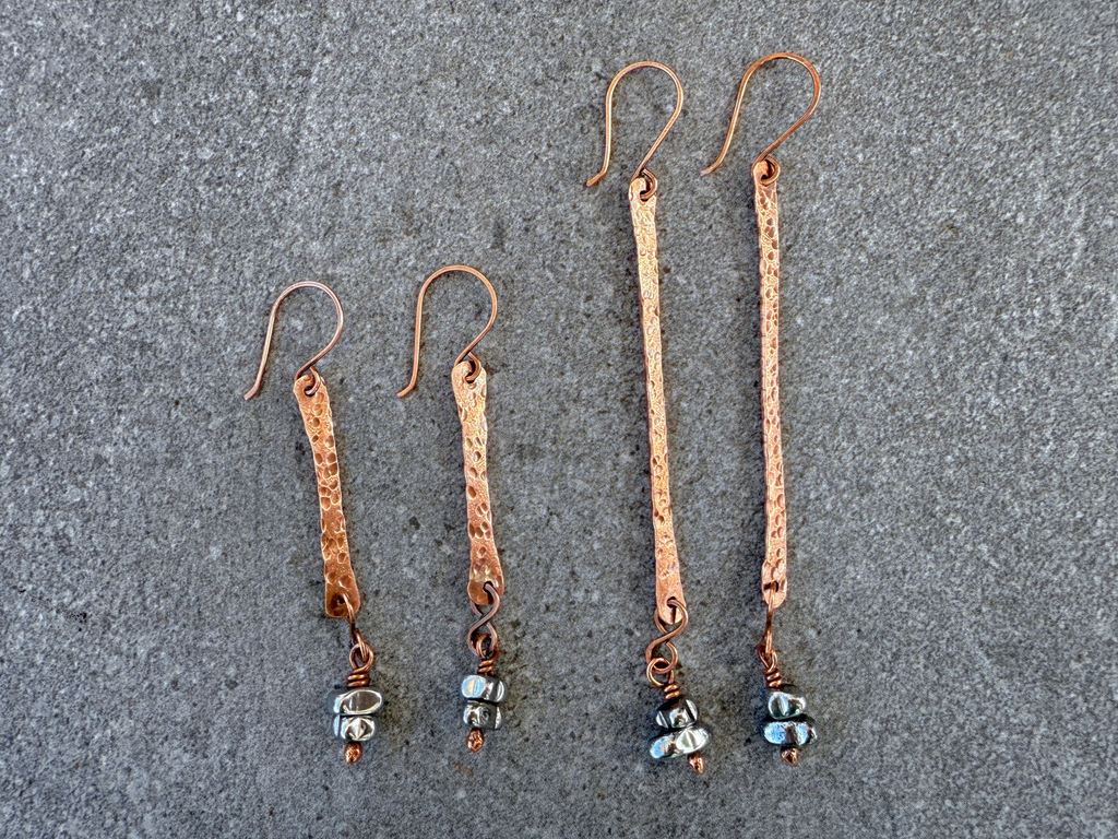 Hematite Hammered Earrings