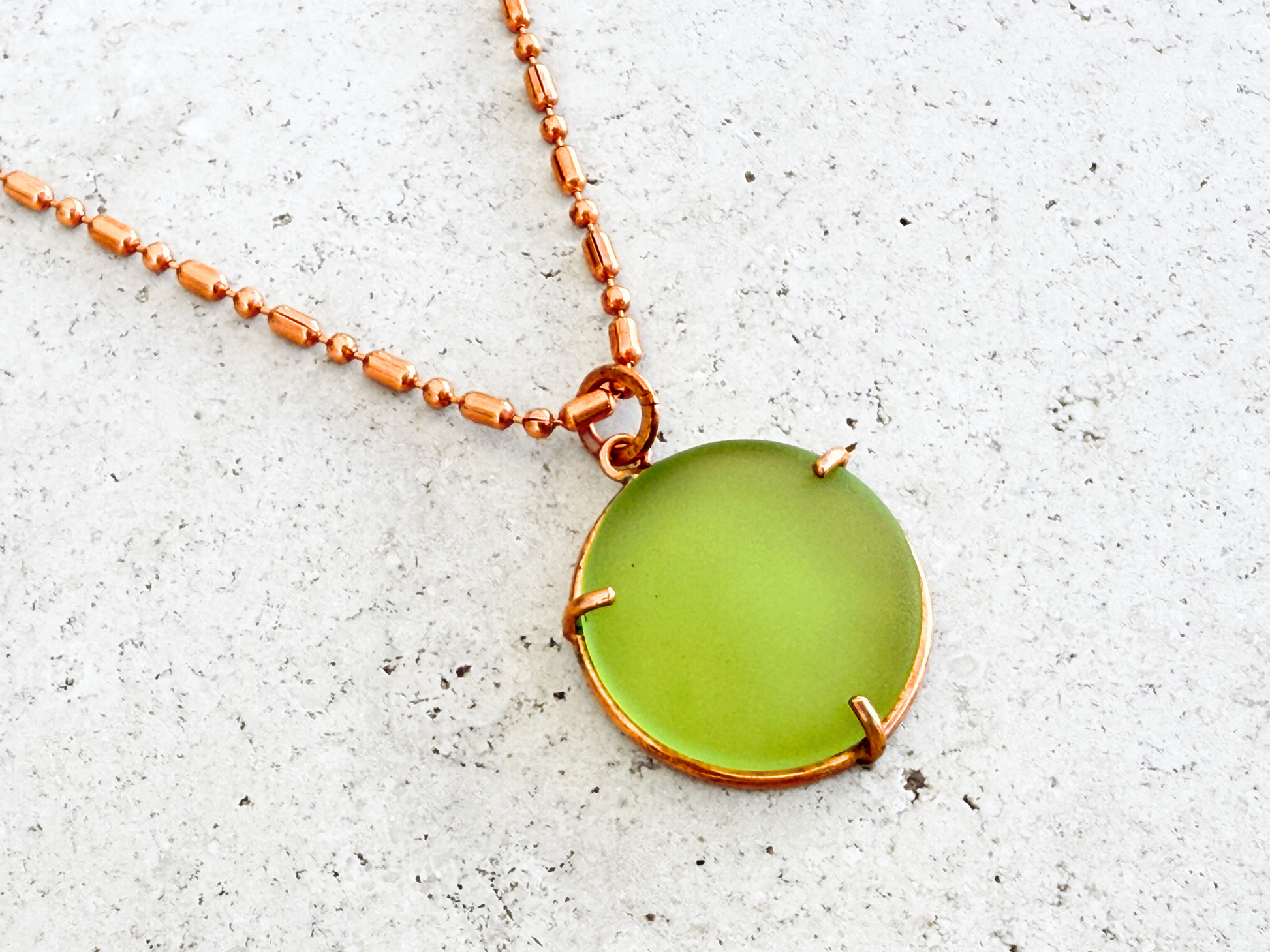 Green Sea Glass Pendant