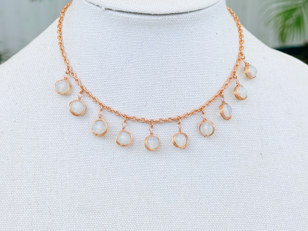 Opalite Charm Choker Necklace