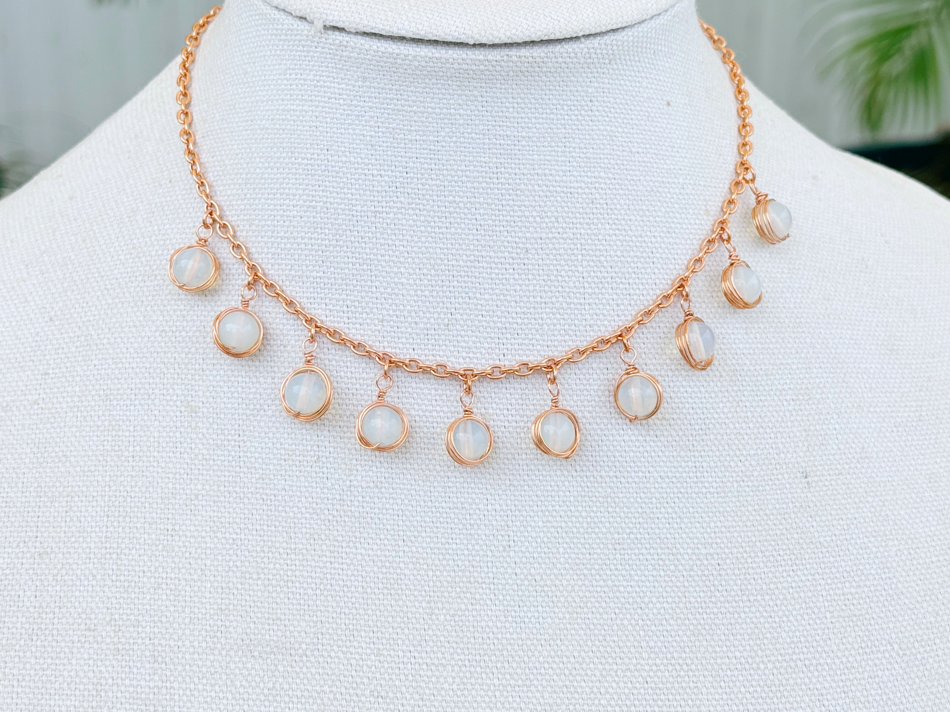 Opalite Charm Choker Necklace