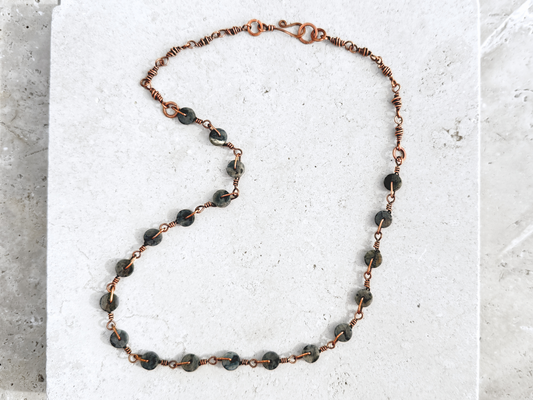Labradorite Heishi Chain Necklace