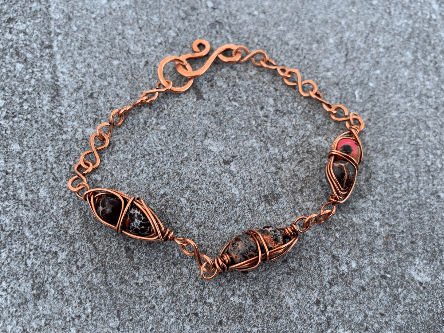 Crimson Pea Pod Bracelet