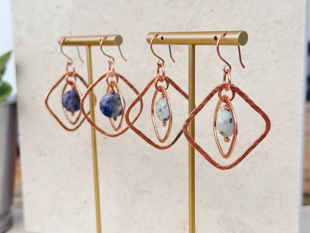 Nancy Cube Pendant Earrings