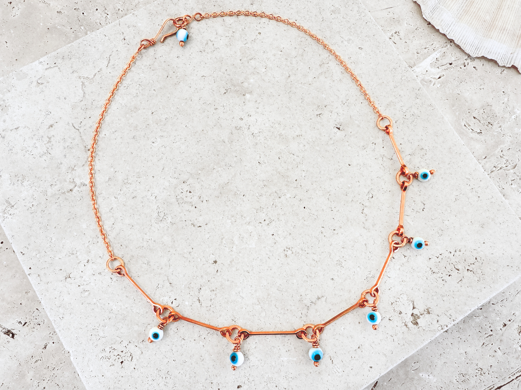 Evil Eye Drops Charm Necklace