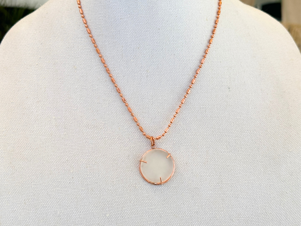 White Sea Glass Pendant