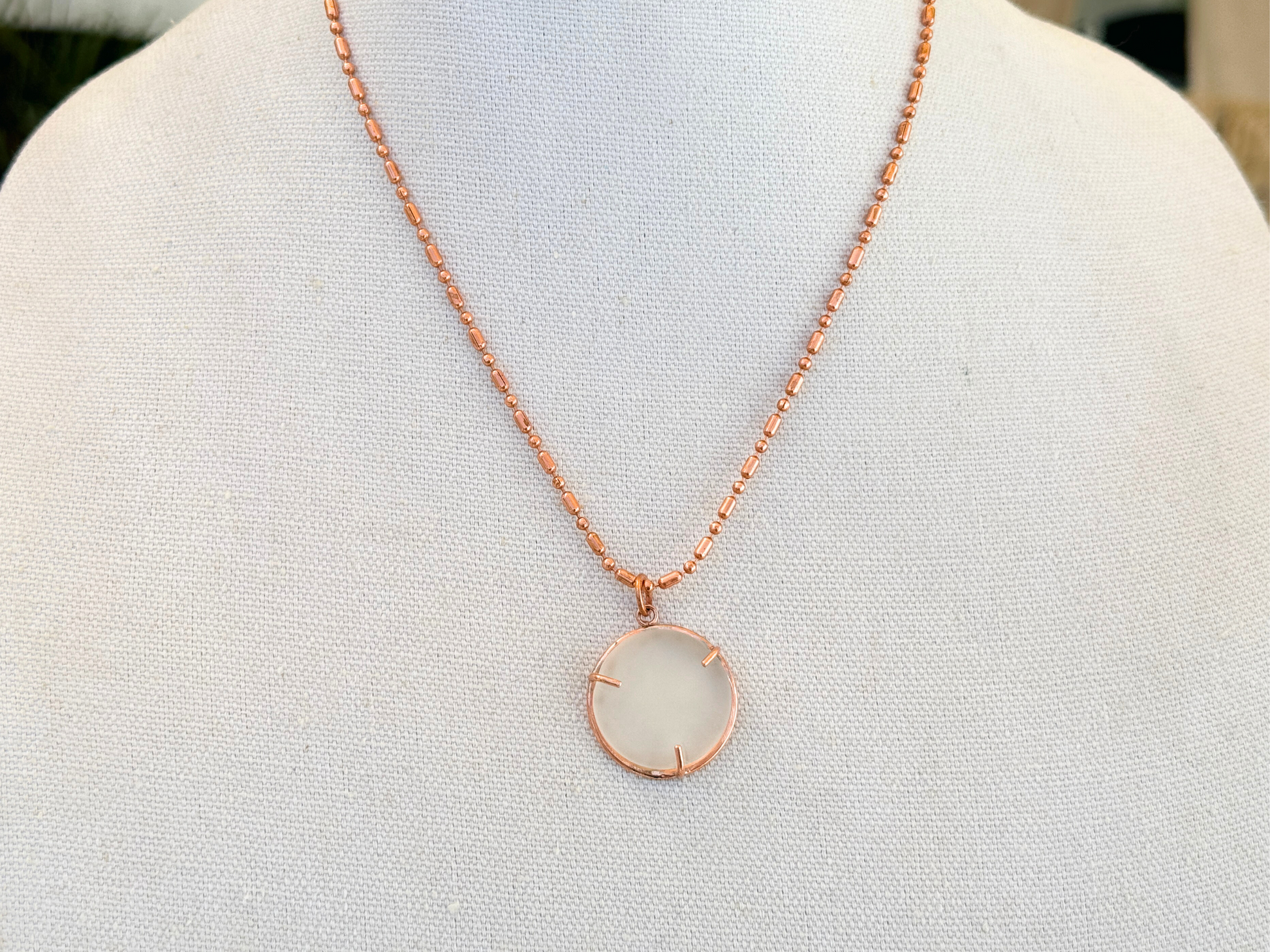 White Sea Glass Pendant