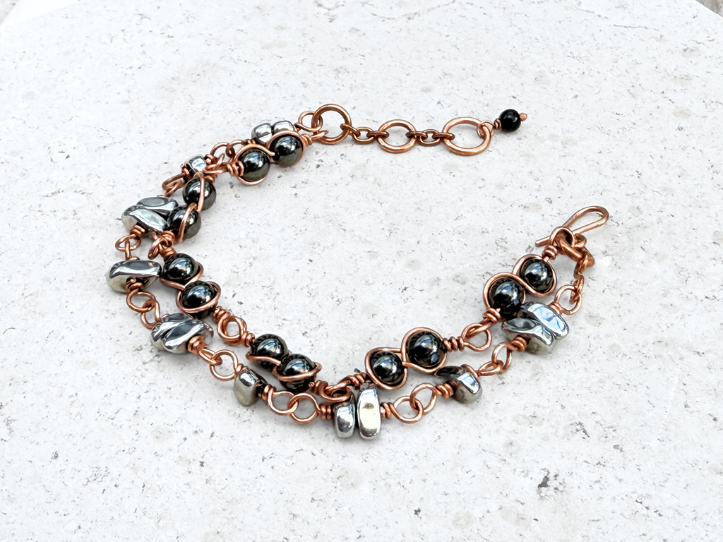 Hematite Duo Bracelet