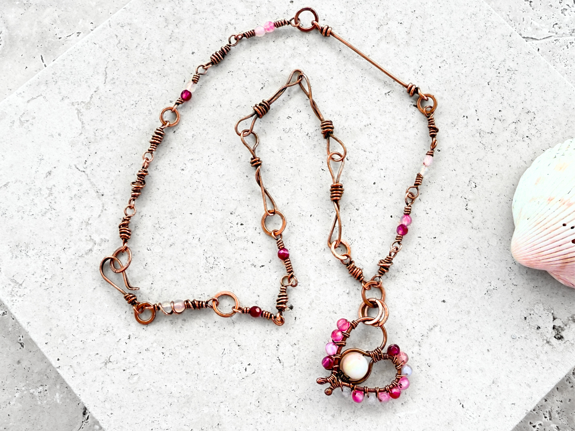 Eros Pink Pendant Necklace