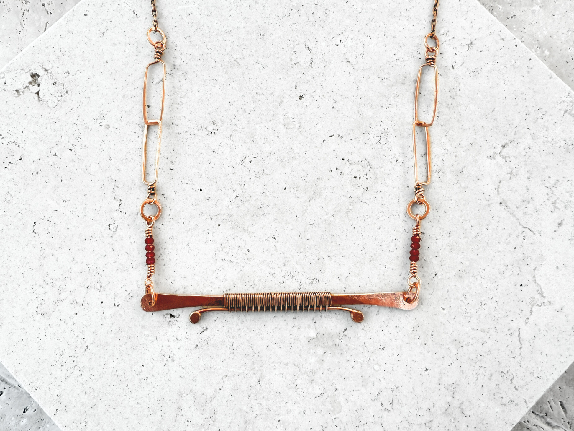 Cherry Bar Pendant Necklace